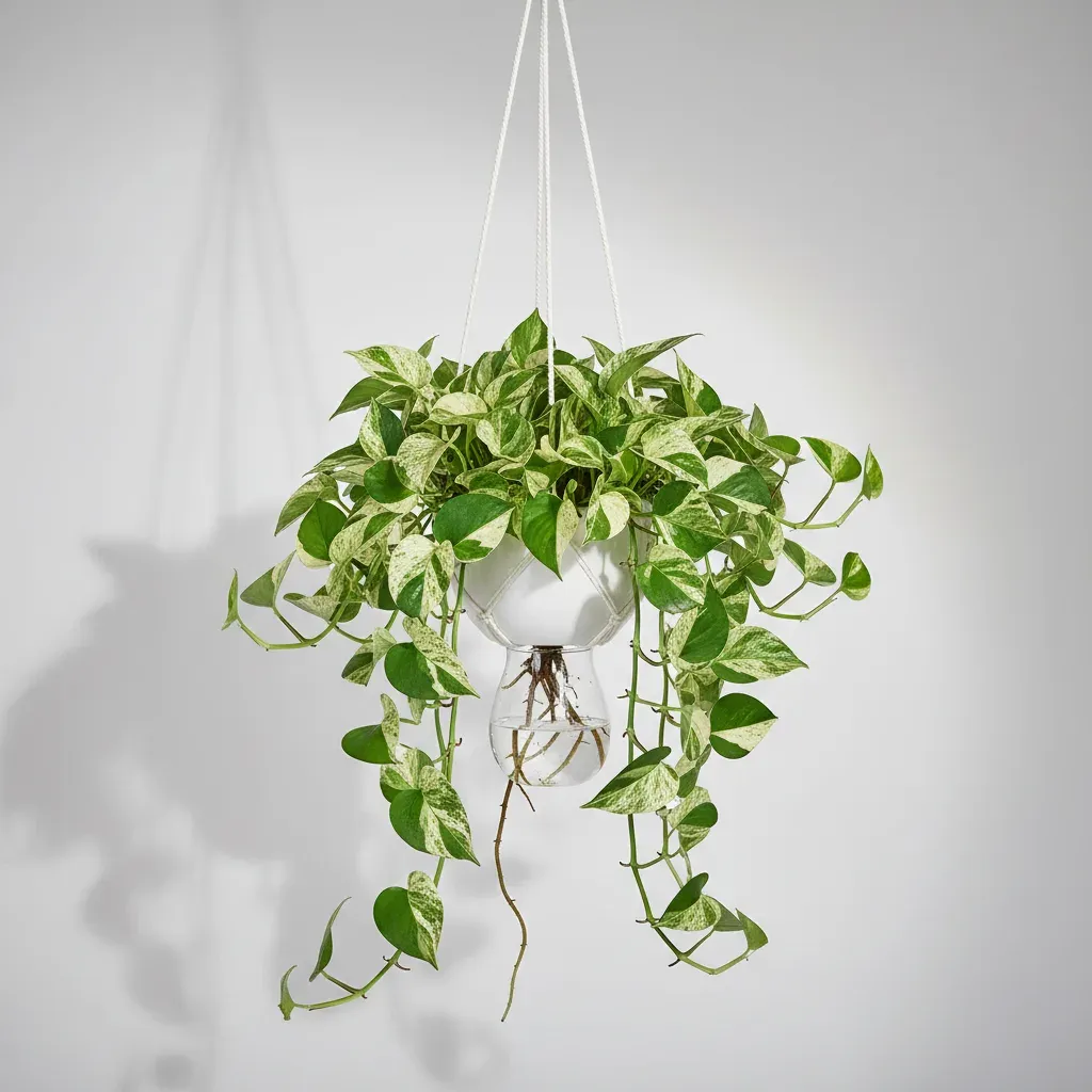 Pothos 'Marble Queen', 13cm hanging pot