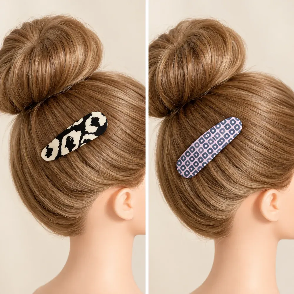(8.8cm) Fabric-Covered Snap Hair Clips image 2