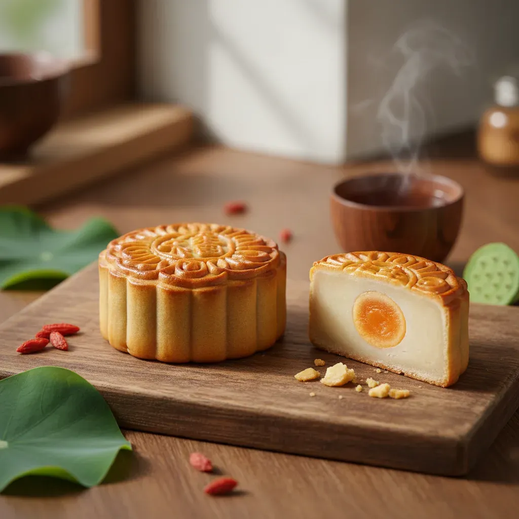 Traditional Baked Mooncake — White Lotus