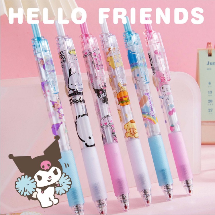 0.5mm Sanrio Characters Retractable Black Ink Gel Pens