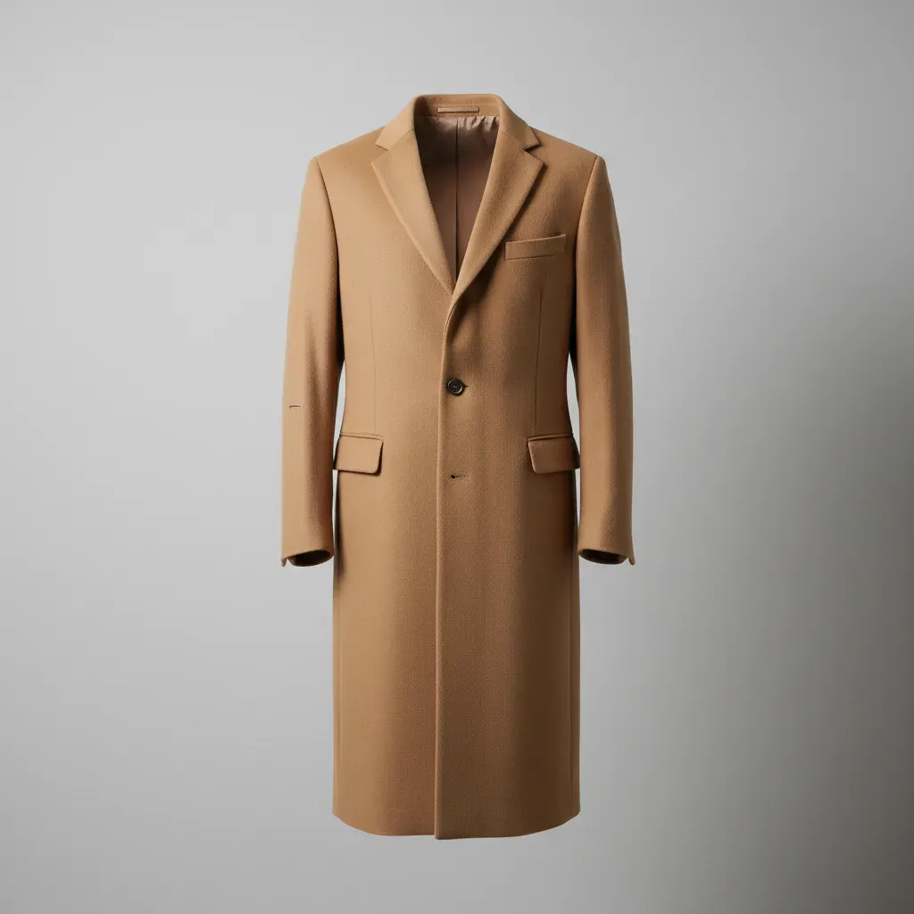 Wool Blend Overcoat, camel