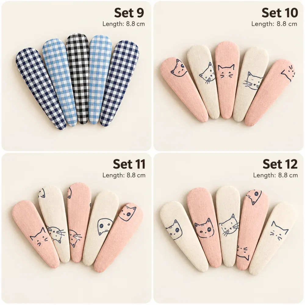 (8.8cm) Fabric-Covered Snap Hair Clips image 4